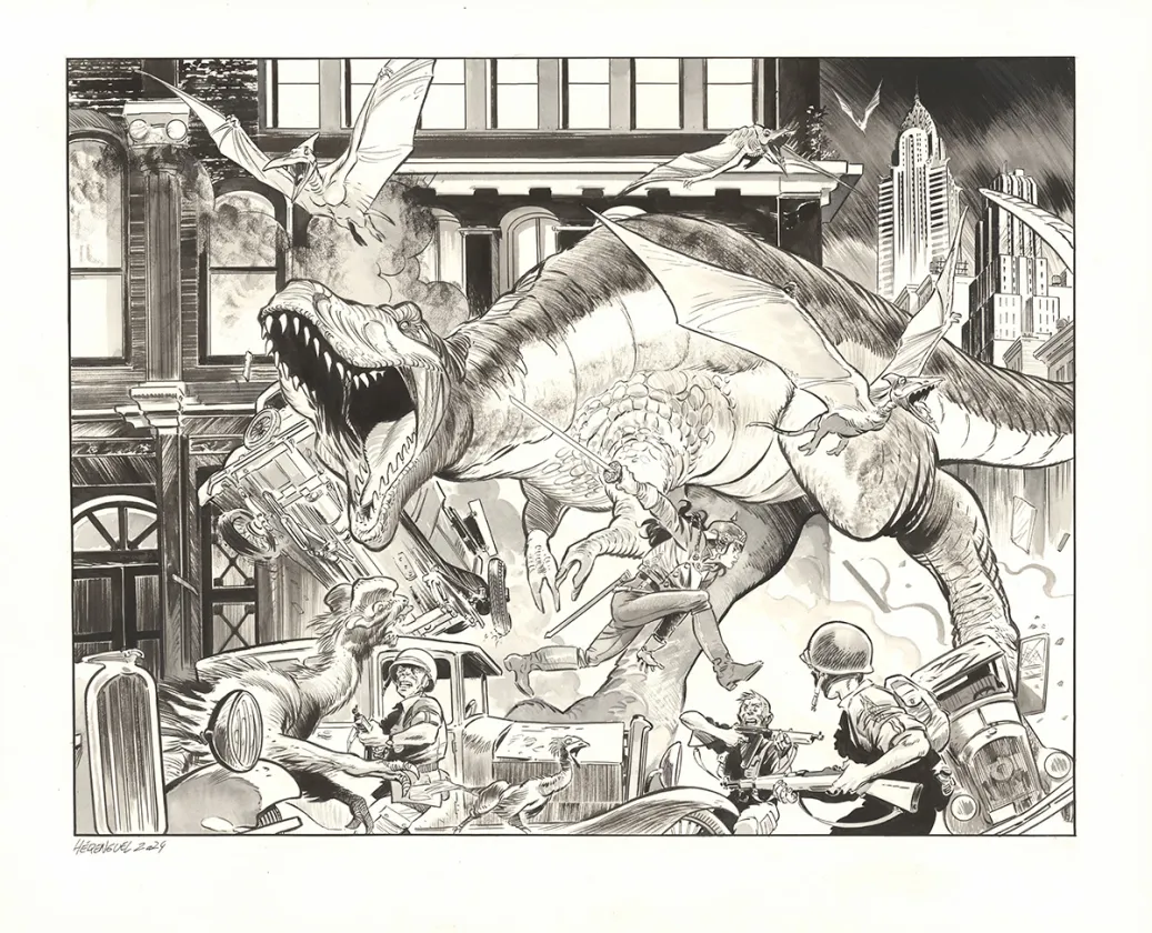 Illustration noir et blanc, The Kong Crew, Eric Herenguel