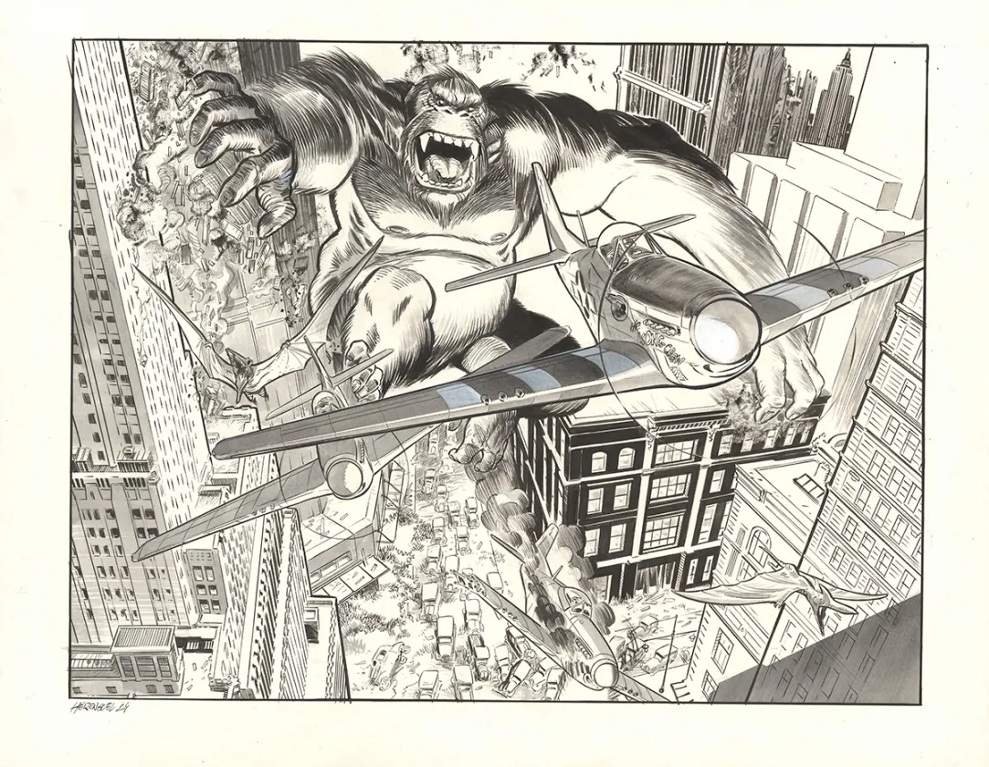 Black and white illustration, The Kong Crew, Eric Herenguel