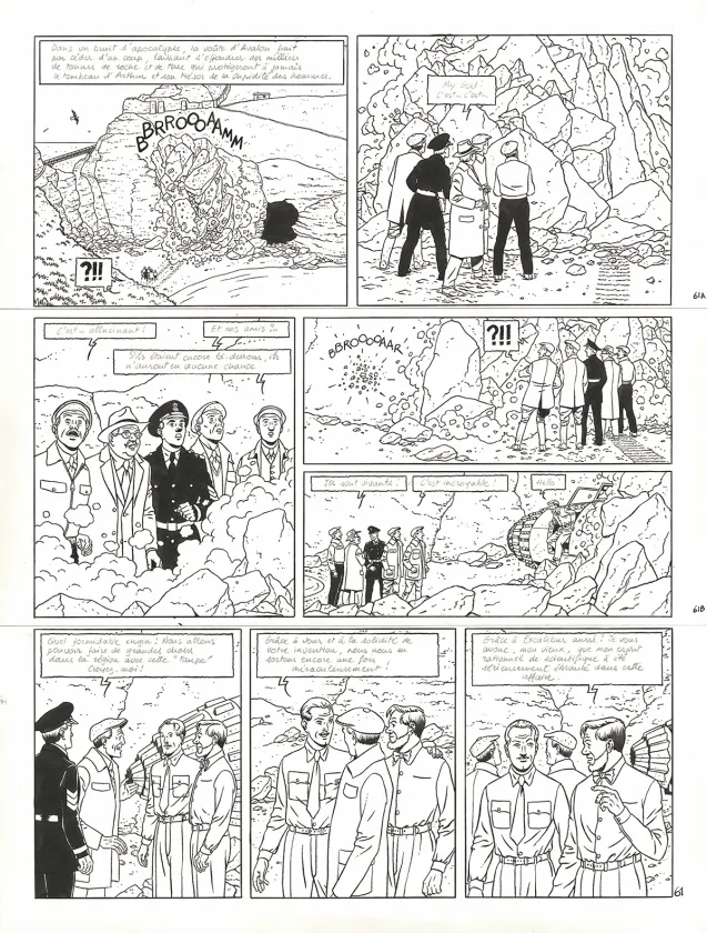 Black and white original page, Blake et Mortimer, Signé Olrik (T.30), André Juillard
