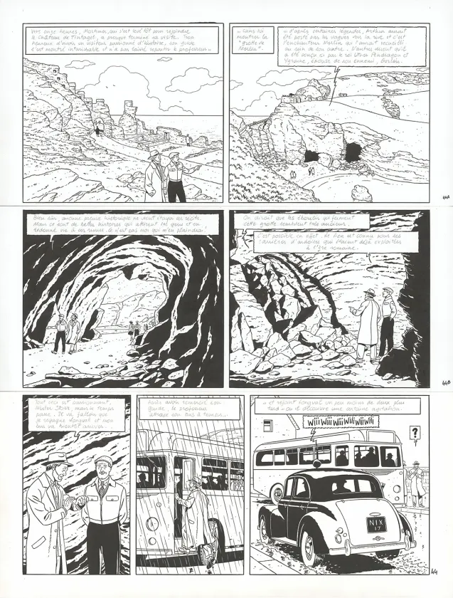 Black and white original page, Blake et Mortimer, Signé Olrik (T.30), André Juillard