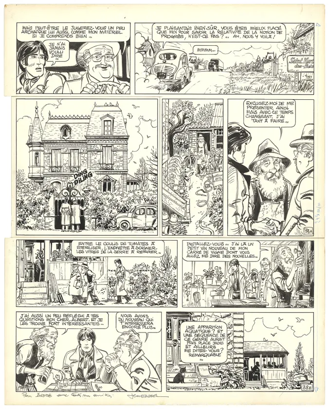 Black and white original page, Valérian, Métro Châtelet direction Cassiopée (T.9), Jean-Claude Mézières