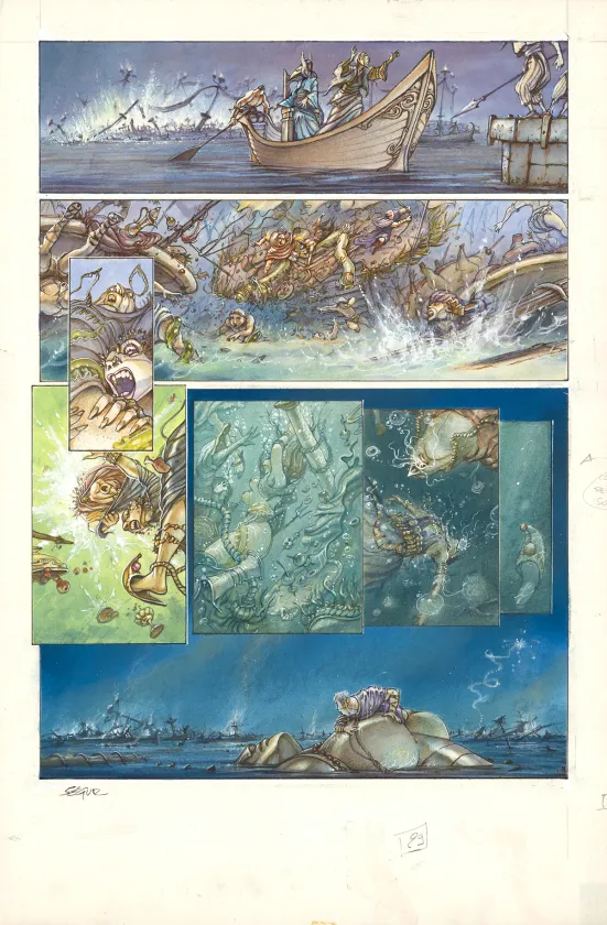 Colored original page, Le Roi des méduses, Thierry Ségur
