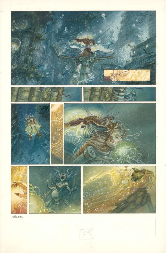 Planche couleur, Le Roi des méduses, Thierry Ségur
