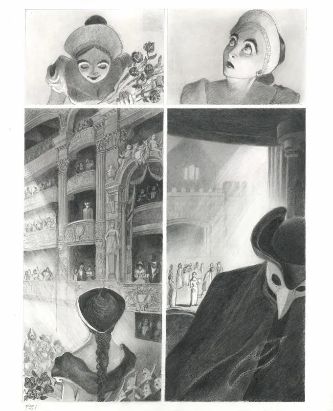 Planche noir et blanc, Le Fantôme de l'Opéra , Paul & Gaëtan Brizzi