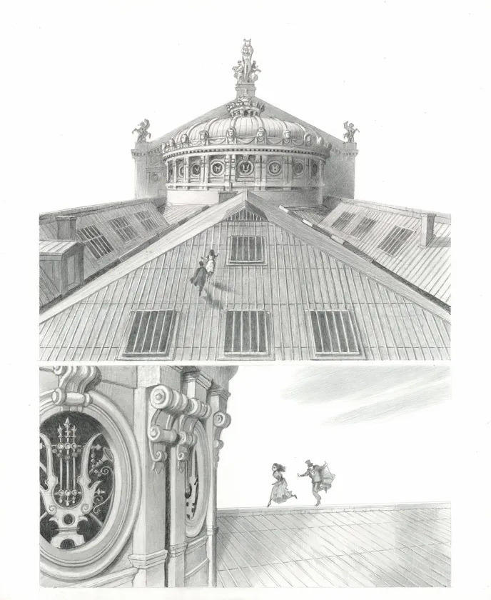 Planche noir et blanc, Le Fantôme de l'Opéra , Paul & Gaëtan Brizzi
