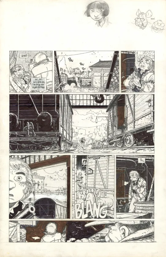 Black and white original page, Julien Boisvert , Charles (T.4), Michel Plessix